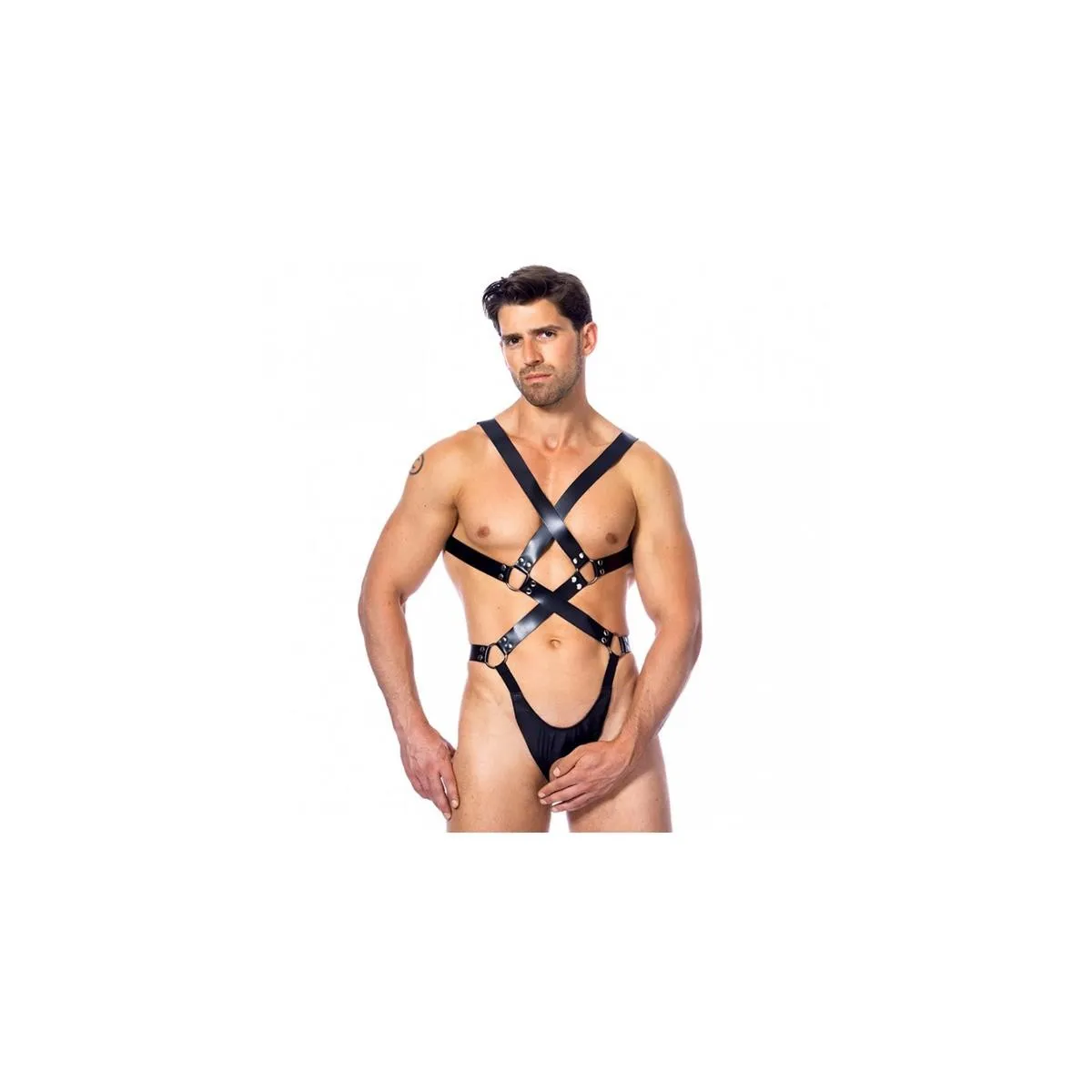 Verstellbarer Leder-Ganzkörperharnisch von Bondage Play | Fesselliebe.de