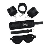 Hand- bis Fussfesseln mit Maske Verstellbar Schwarz von Bondage Play | Fesselliebe.de