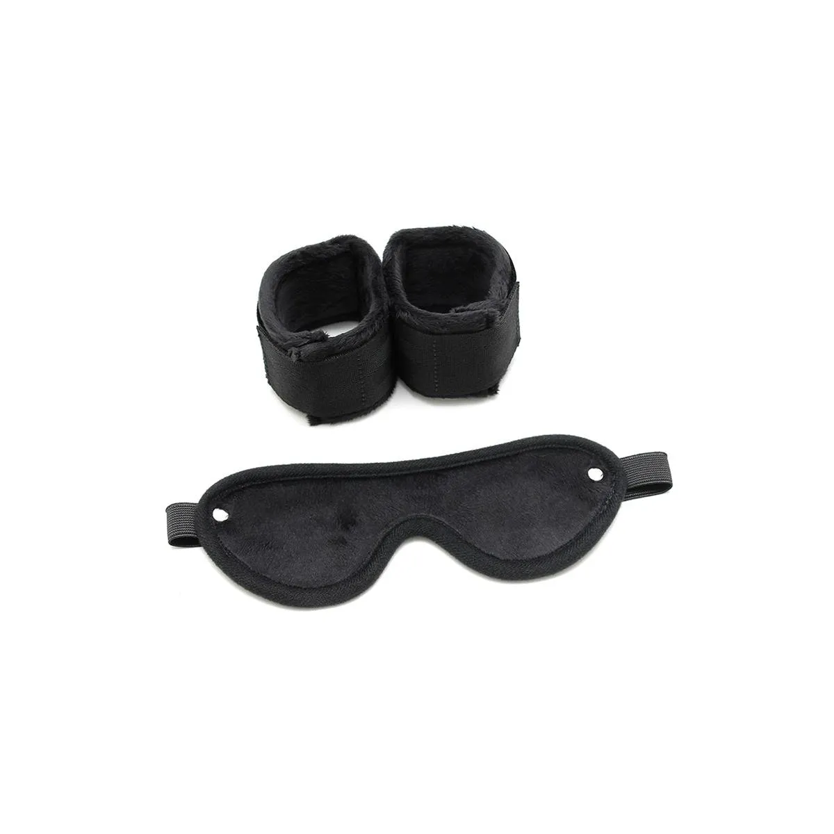 Handschellen mit Maske Verstellbar Schwarz von Bondage Play | Fesselliebe.de