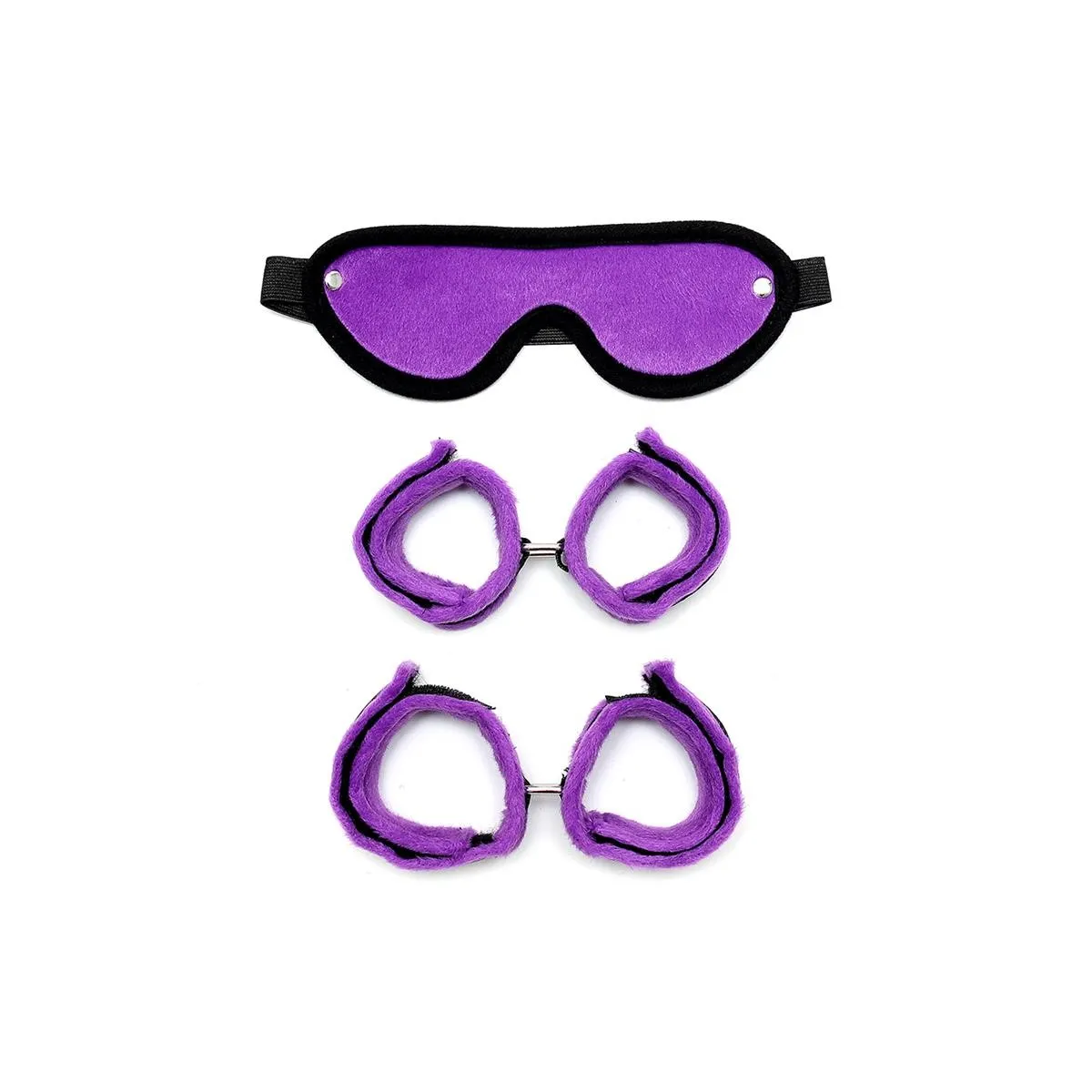 Handschellen, Fussfesseln und Maske Lila von Bondage Play | Fesselliebe.de