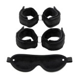 Handschellen, Fussfesseln und Maske Schwarz von Bondage Play | Fesselliebe.de