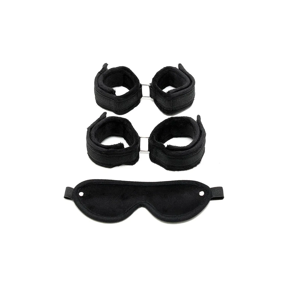 Handschellen, Fussfesseln und Maske Schwarz von Bondage Play | Fesselliebe.de