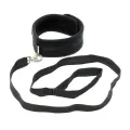 Halsband mit Leine Verstellbar Schwarz von Bondage Play