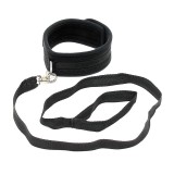 Halsband mit Leine Verstellbar Schwarz von Bondage Play | Fesselliebe.de