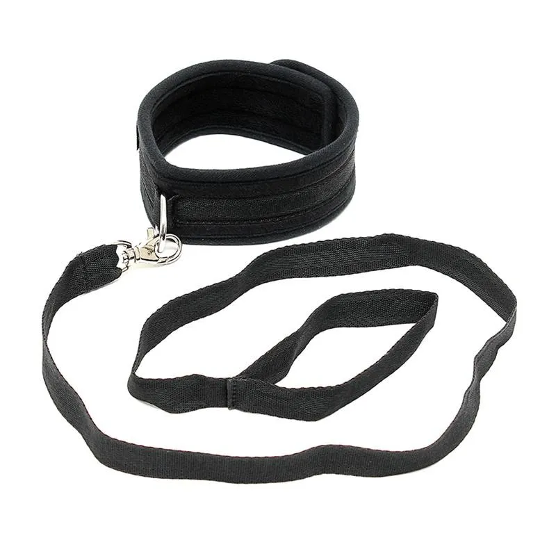 Halsband mit Leine Verstellbar Schwarz von Bondage Play | Fesselliebe.de