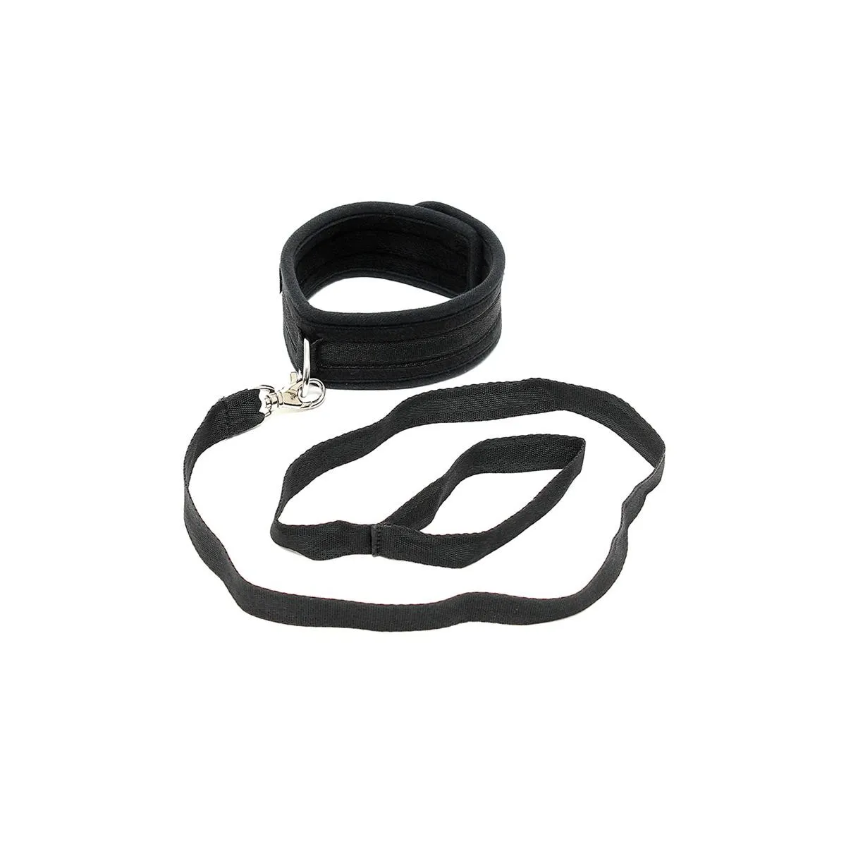 Halsband mit Leine Verstellbar Schwarz von Bondage Play | Fesselliebe.de