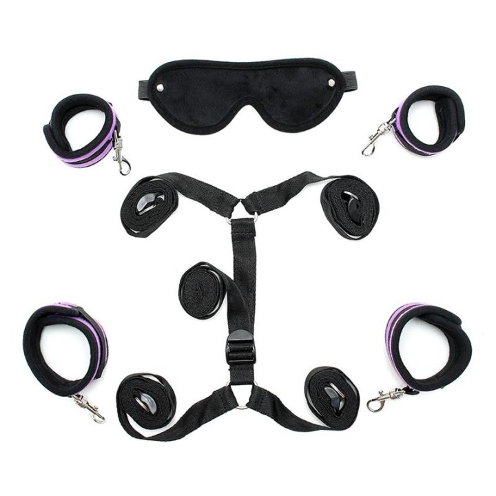 Unterbett-Fesselset Lila von Bondage Play | Fesselliebe.de