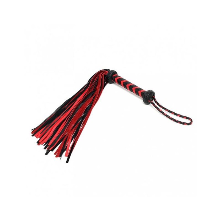 Geflochtene Peitsche aus Schwarz-Rotem Leder von Bondage Play | Fesselliebe.de