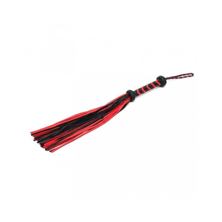 Geflochtene Peitsche aus Schwarz-Rotem Leder von Bondage Play | Fesselliebe.de