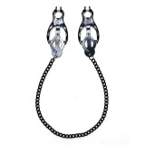 Verstellbare Nippelklemmen Im Schmetterlingsstil mit Schwarzer Kette von Bondage Play | Fesselliebe.de