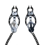 Verstellbare Nippelklemmen Im Schmetterlingsstil mit Schwarzer Kette von Bondage Play | Fesselliebe.de