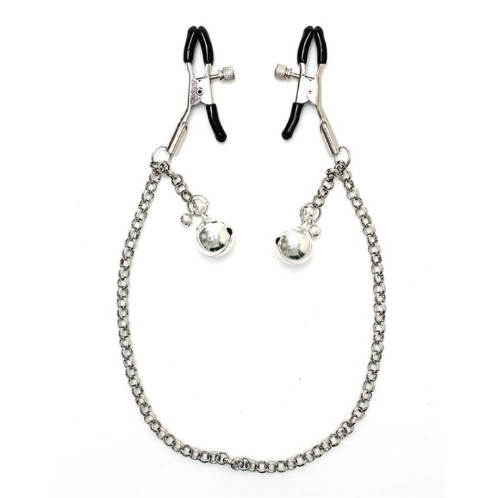 Nippelklemmen mit Kette und Glöckchen von Bondage Play | Fesselliebe.de