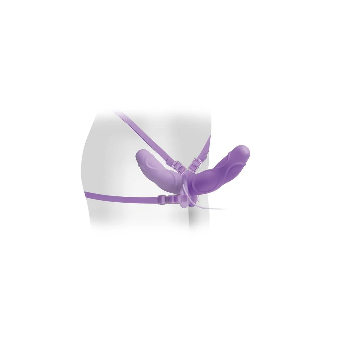 Fetish Fantasy Elite Vibrierender Double Delight Strap-On Lila von Fetish Fantasy Elite | Fesselliebe.de