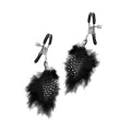 Feder-Nippelklemmen Schwarz von Fetish Fantasy L.E.