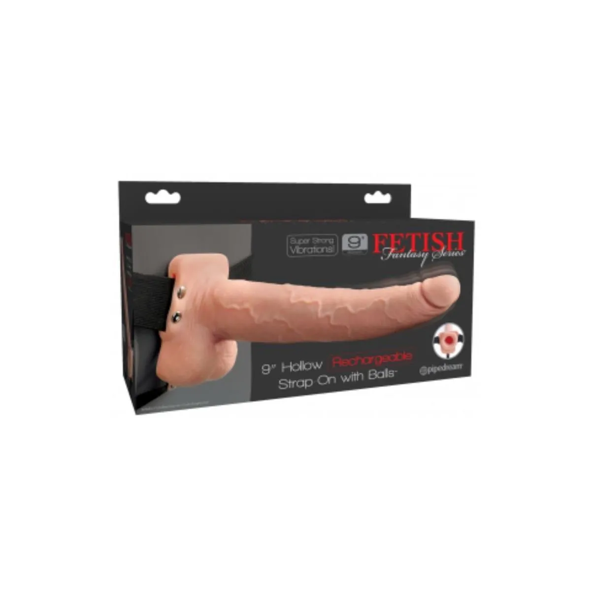 Elastischer Strap-On mit 9 Hohlen Dildos, 10 Funktionen, Usb, Hautfarben von Fetish Fantasy Series | Fesselliebe.de