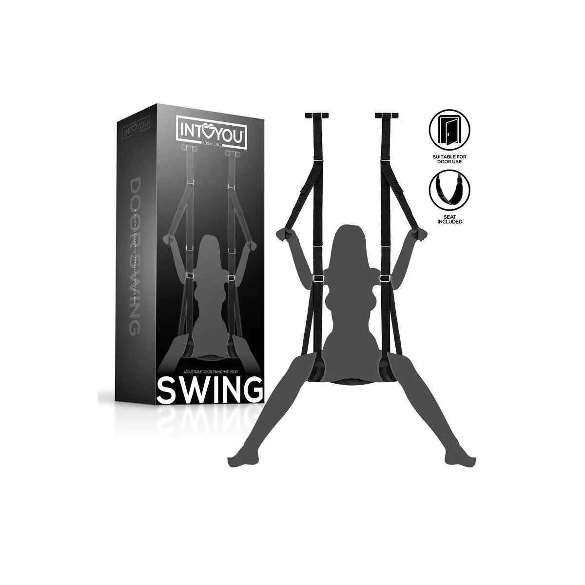 Verstellbare Türschaukel mit Beinstützen und Sitzfläche von Intoyou BDSM Line | Fesselliebe.de