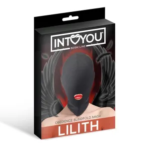 Lilith Incognito Maske mit Öffnung Im Mund Schwarz von Intoyou BDSM Line