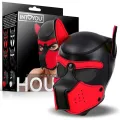 Hound Dog Hound mit Abnehmbarer Maulkorb aus Neopren Schwarz/Rot Einheitsgrösse von Intoyou BDSM Line