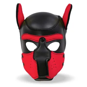 Hound Dog Hound mit Abnehmbarer Maulkorb aus Neopren Schwarz/Rot Einheitsgrösse von Intoyou BDSM Line