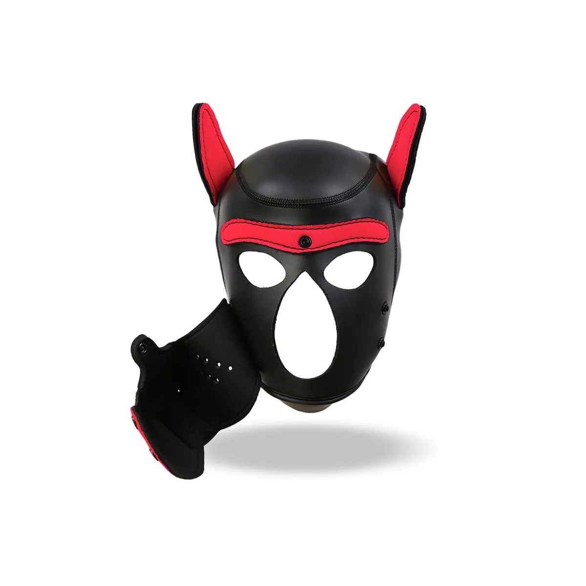 Hound Dog Hound mit Abnehmbarer Maulkorb aus Neopren Schwarz/Rot Einheitsgrösse von Intoyou BDSM Line | Fesselliebe.de