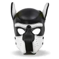 Hound Neopren-Hundekapuze mit Abnehmbarer Schnauze Weiss/Schwarz Einheitsgrösse von Intoyou BDSM Line