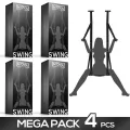 4er-Pack Verstellbare Türschaukel mit Beinstützen und Sitzfläche von Intoyou BDSM Line