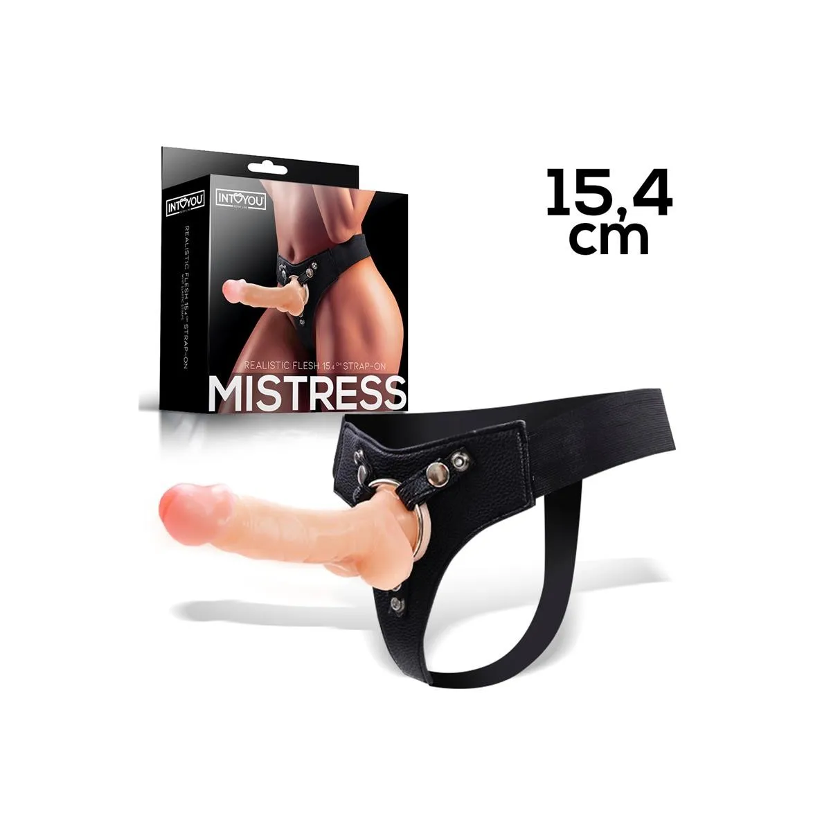 Mistress Elastischer Strap-On mit Silikondildo 15,4 cm Hautfarben von Intoyou BDSM Line | Fesselliebe.de