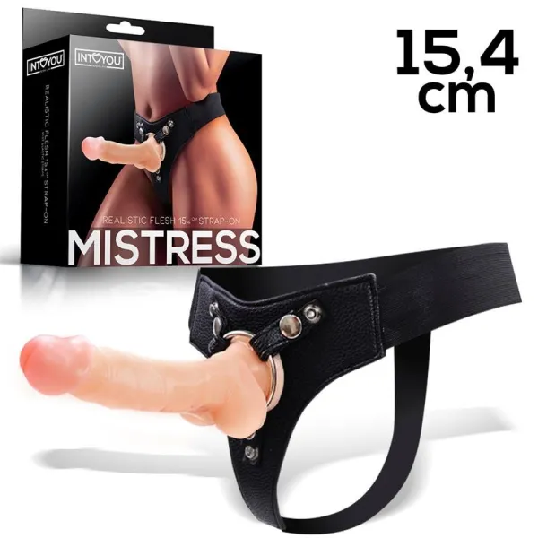 Mistress Elastischer Strap-On mit Silikondildo 15,4 cm Hautfarben von Intoyou BDSM Line | Fesselliebe.de