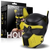 Hound Neopren Hundehund Abnehmbarer Maulkorb Schwarz/Gelb Einheitsgrösse von Intoyou BDSM Line | Fesselliebe.de