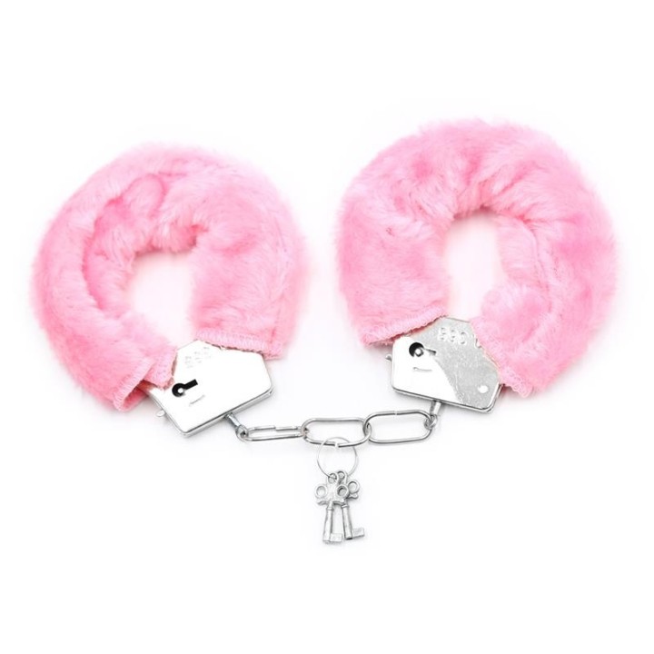 Furry-Metallhandschellen Rosa von Intoyou BDSM Line | Fesselliebe.de