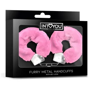 Furry-Metallhandschellen Rosa von Intoyou BDSM Line