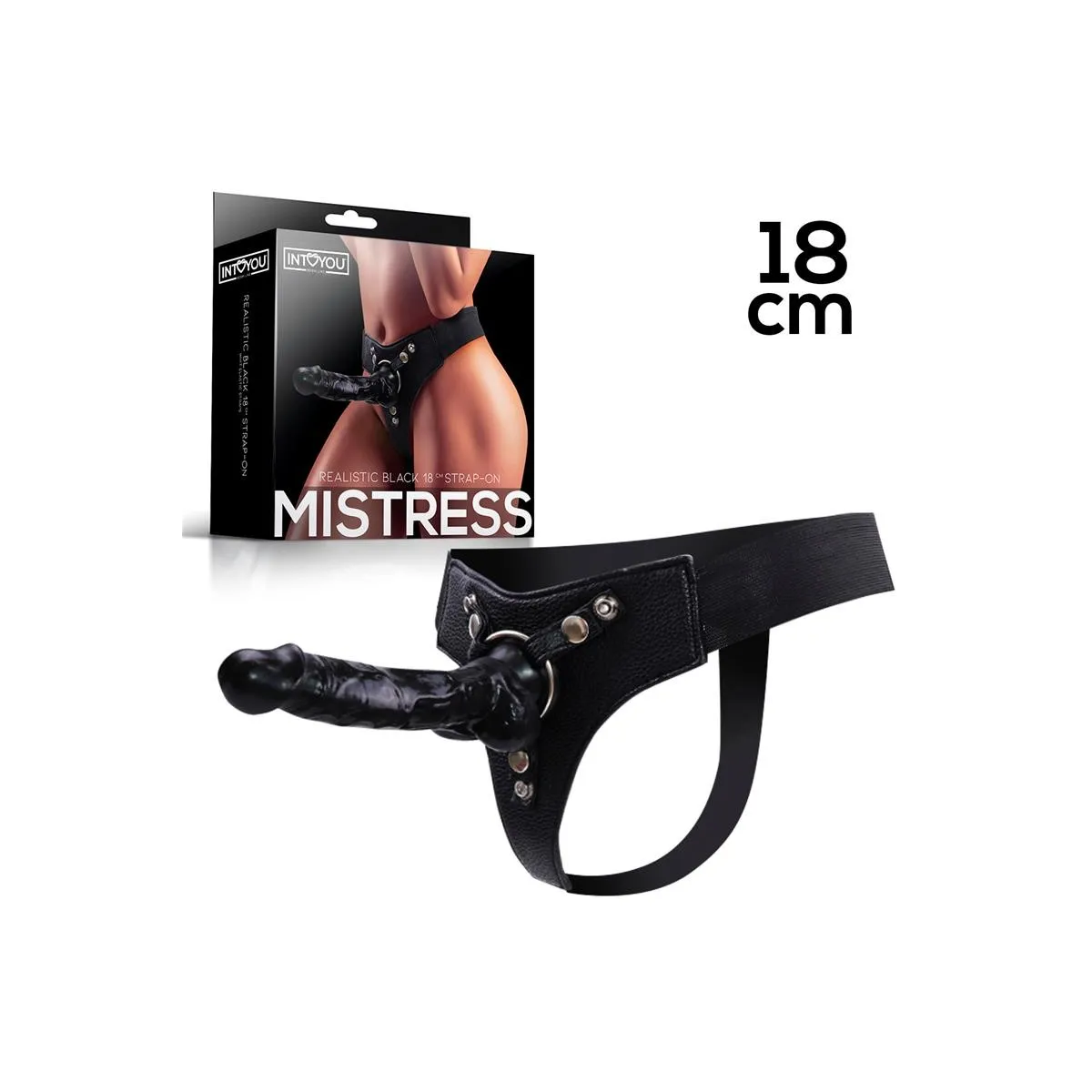 Mistress Elastic Strap-On Silikon-Dildo, 18 cm, Schwarz von Intoyou BDSM Line | Fesselliebe.de