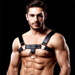 Domine Männlicher Brust-Bondage-Harness aus Veganem Leder von Intoyou BDSM Line | Fesselliebe.de