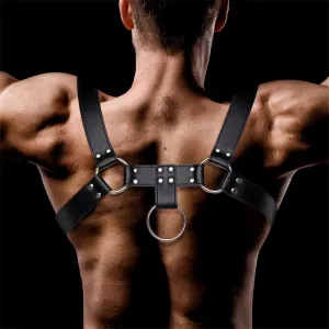 Domine Männlicher Brust-Bondage-Harness aus Veganem Leder von Intoyou BDSM Line