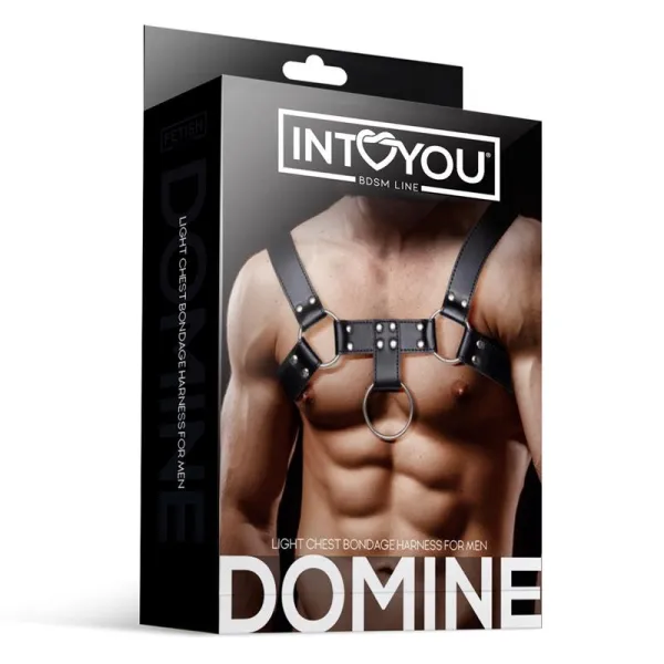 Domine Männlicher Brust-Bondage-Harness aus Veganem Leder von Intoyou BDSM Line | Fesselliebe.de