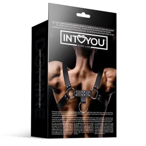 Domine Männlicher Brust-Bondage-Harness aus Veganem Leder von Intoyou BDSM Line