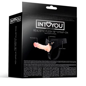 Mistress Elastischer Strap-On-Silikondildo 18 cm Hautfarben von Intoyou BDSM Line