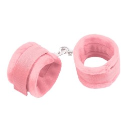 Handschellen mit Klettverschluss und Langem Fell, Rosa von Intoyou BDSM Line | Fesselliebe.de