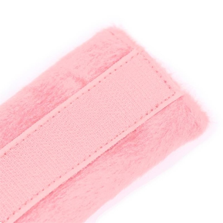 Handschellen mit Klettverschluss und Langem Fell, Rosa von Intoyou BDSM Line | Fesselliebe.de