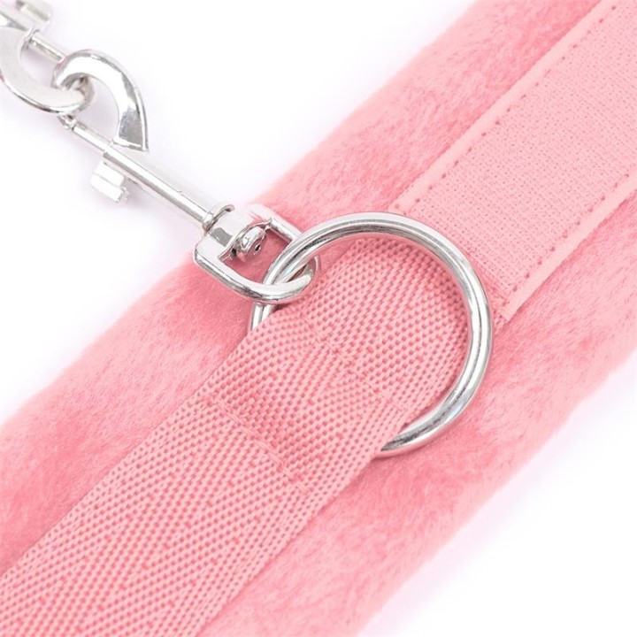 Handschellen mit Klettverschluss und Langem Fell, Rosa von Intoyou BDSM Line | Fesselliebe.de