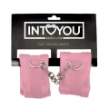 Handschellen mit Klettverschluss und Langem Fell, Rosa von Intoyou BDSM Line