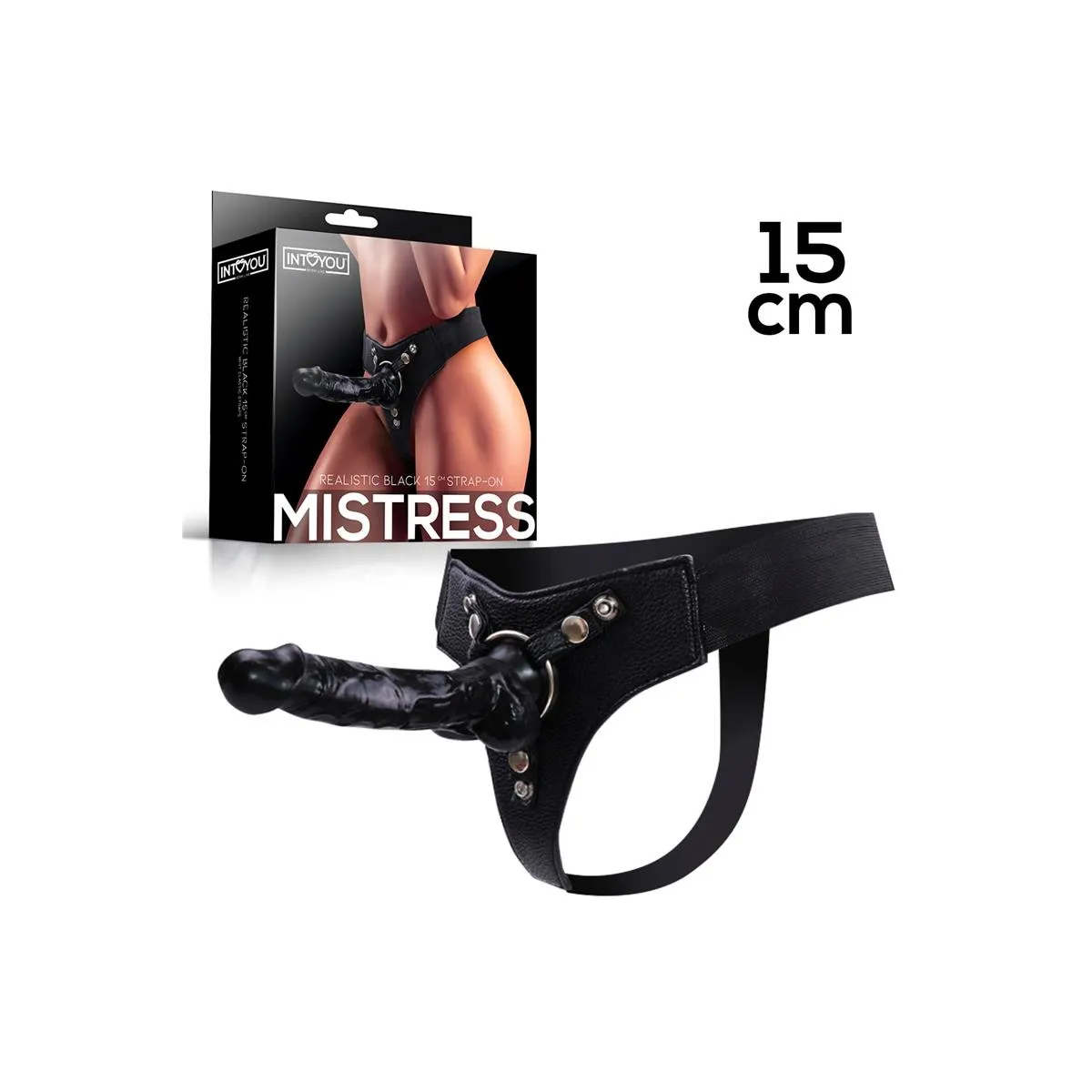 Mistress Elastischer Strap-On mit Silikondildo 15 cm Schwarz von Intoyou BDSM Line | Fesselliebe.de