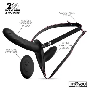 Jordan Strap-On mit Doppeltem Vibrationsdildo und Fernbedienung von Intoyou BDSM Line