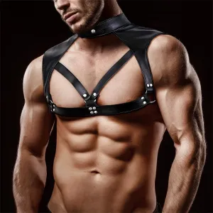 Darius Brust-Bondage-Harness für Männer aus Veganem Leder von Intoyou BDSM Line