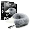 Analplug mit Grau-Weissem Fuchsschwanz von Intoyou BDSM Line
