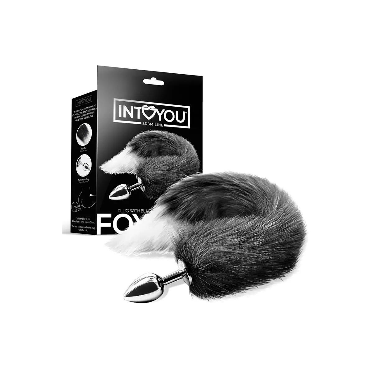 Analplug mit Schwarz-Weissem Fuchsschwanz von Intoyou BDSM Line | Fesselliebe.de