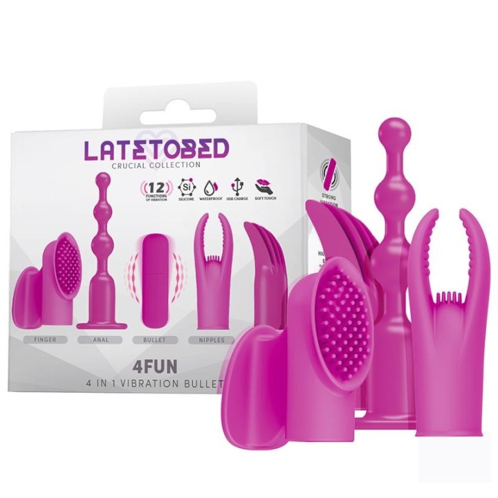 4fun Vibrierendes Bullet und 4 Sleeves Usb Wasserdicht Silikon von Latetobed | Fesselliebe.de