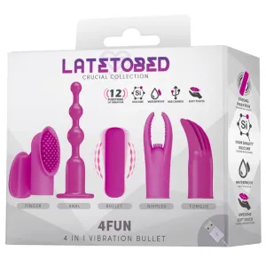 4fun Vibrierendes Bullet und 4 Sleeves Usb Wasserdicht Silikon von Latetobed