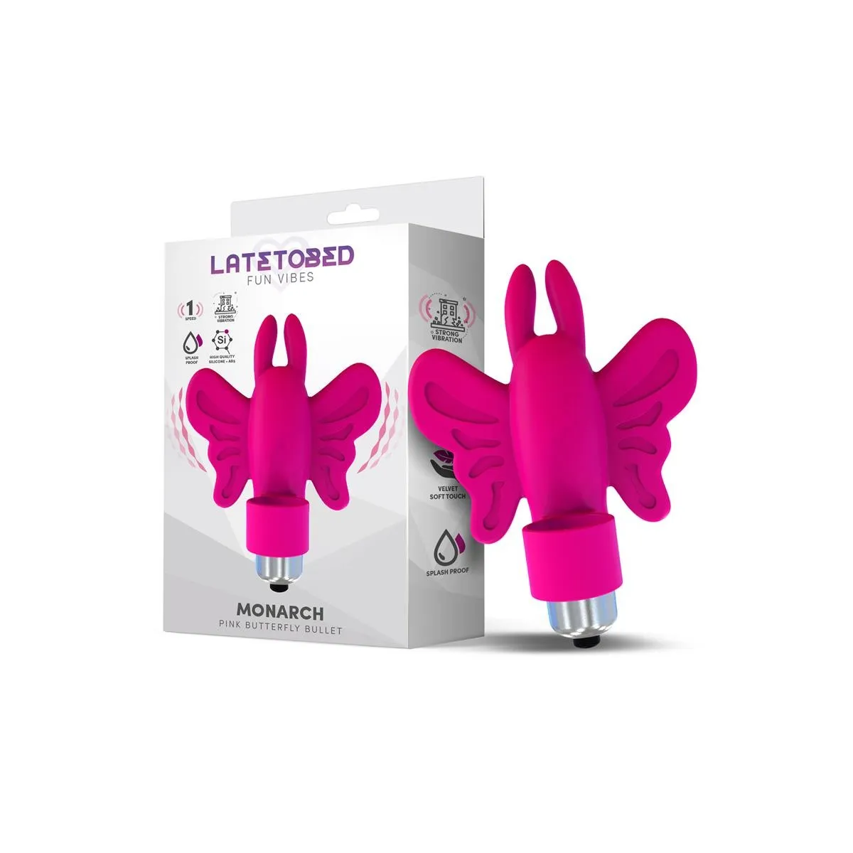 Monarch Butterfly Vibrierendes Bullet, Silikon, Pink von Latetobed | Fesselliebe.de