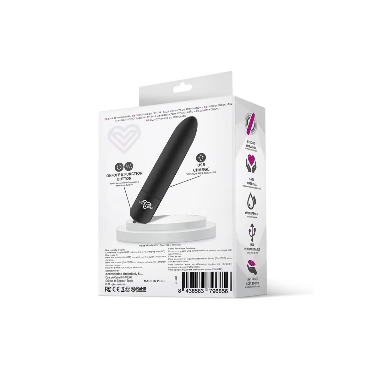 Shoty Vibrierender Bullet, Usb, 10 Geschwindigkeiten, Leistungsstarker Motor, Schwarz von Latetobed | Fesselliebe.de